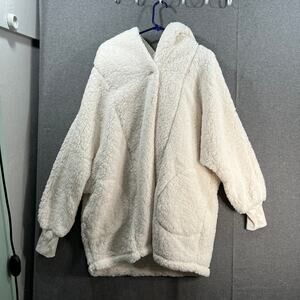 BumbleBella by Jill Martin The Lounger "Bride" Sherpa Hoodie Ivory Size XS/S